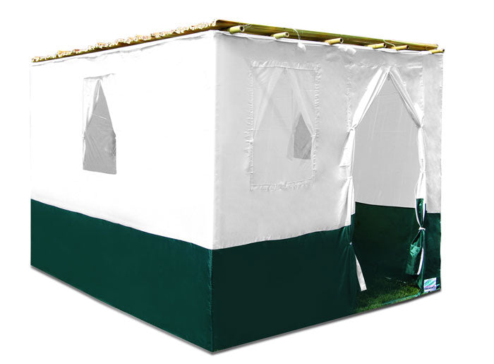 E-Z canvas sukkah in forest and cream